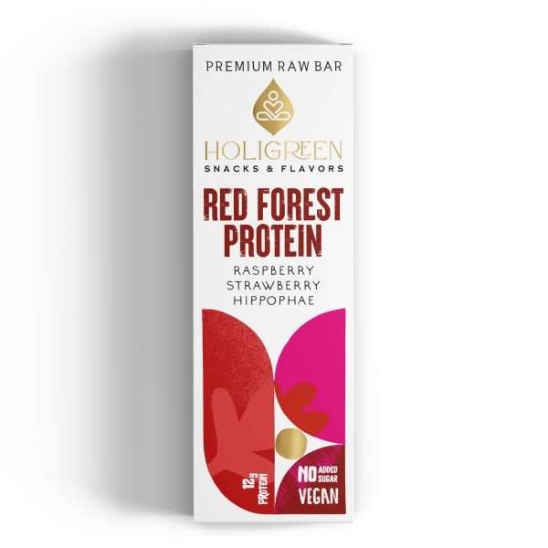 Holigreen Χειροποίητη Μπάρα Red Forest Protein Raw ,60gr